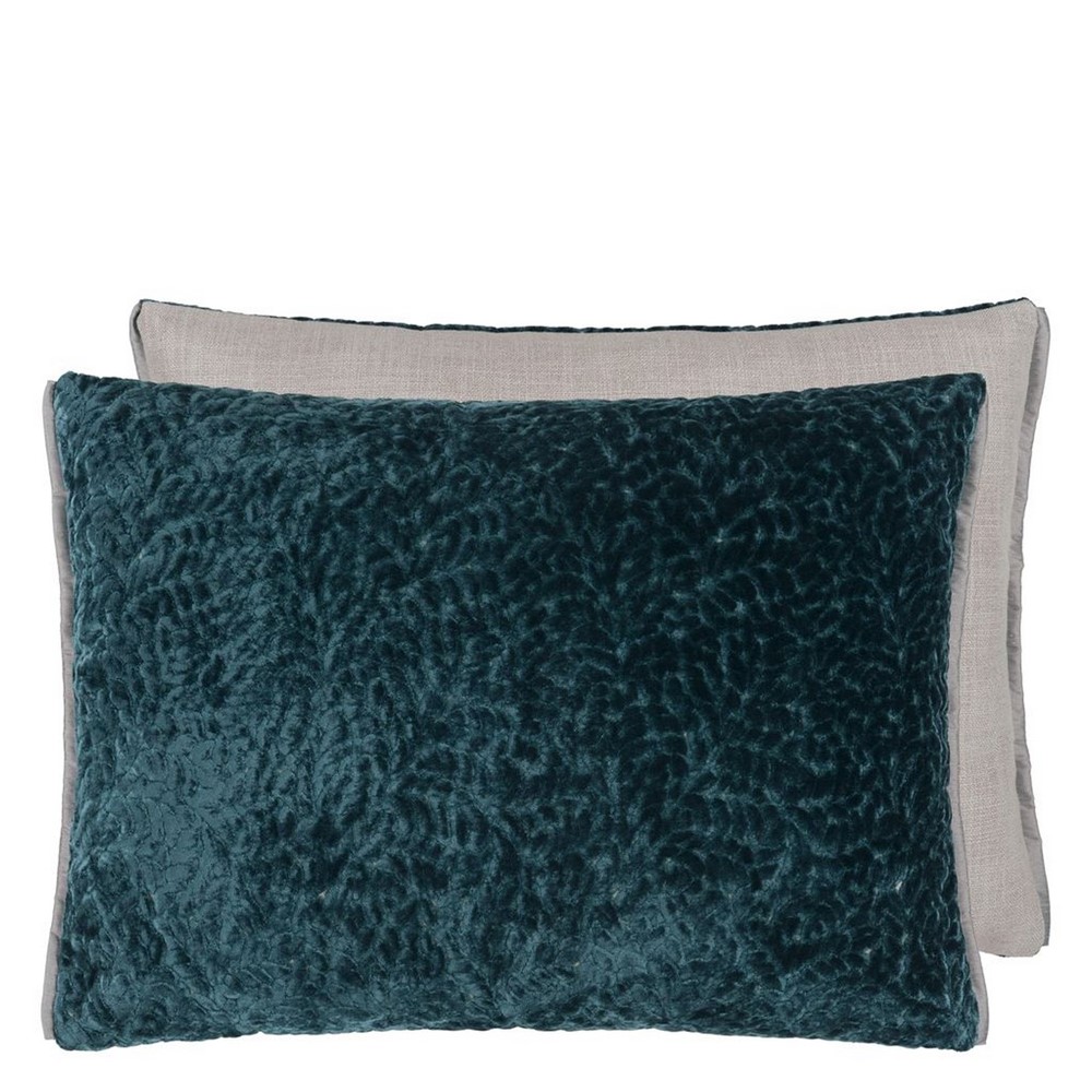 Cartouche Cushion by Designers Guild in Teal Blue